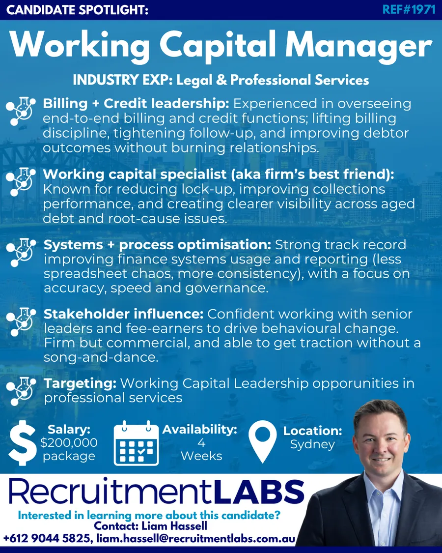 Candidate Spotlight: Working Capital Manager