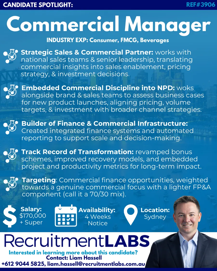 Candidate Spotlight: Commercial Manager (Beverages)