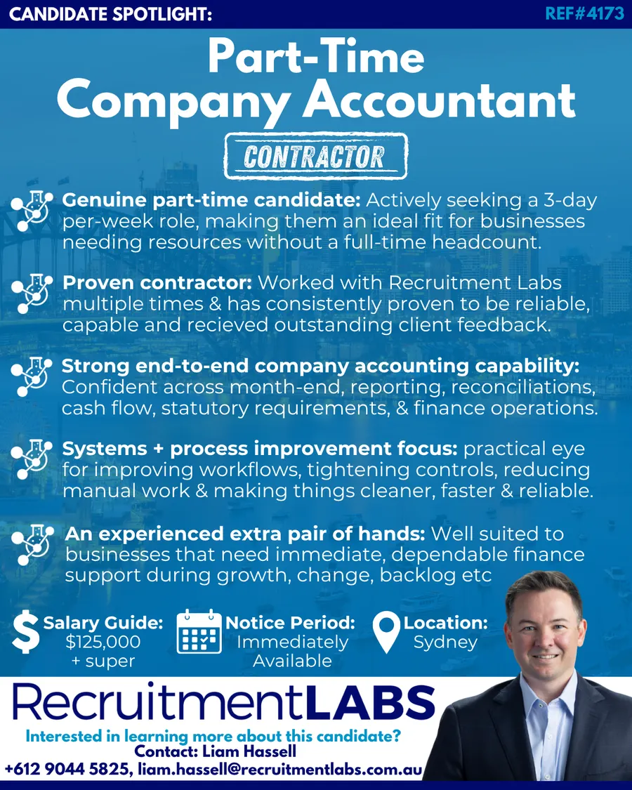 Candidate Spotlight: Part Time Accountant