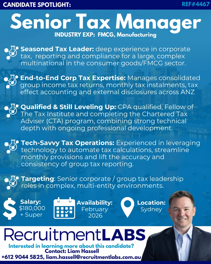 Candidate Spotlight: Senior Tax Manager