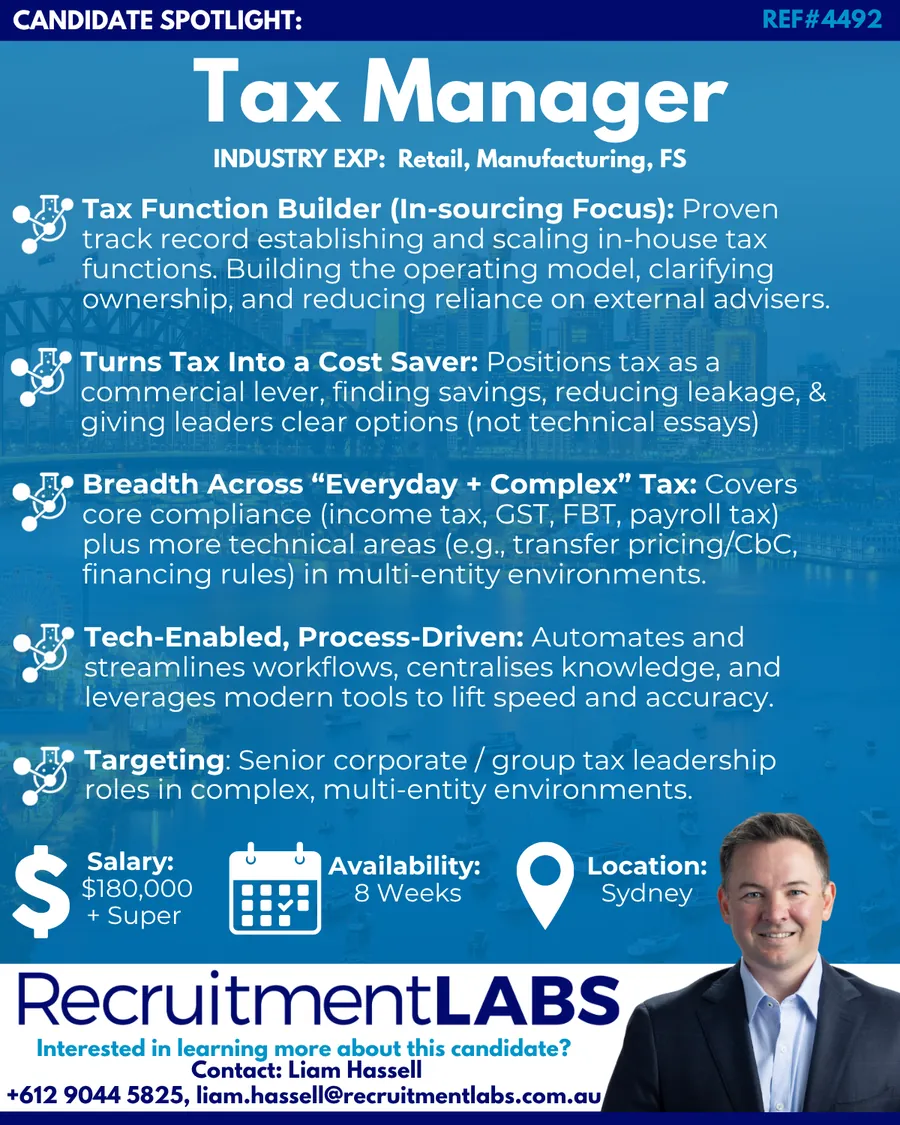 Candidate Spotlight: Tax Manager