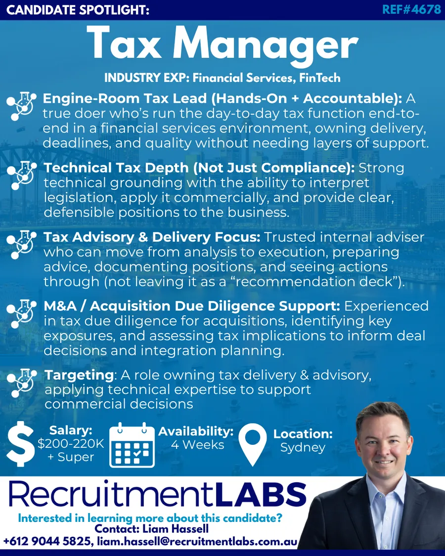 Candidate Spotlight: Tax Manager