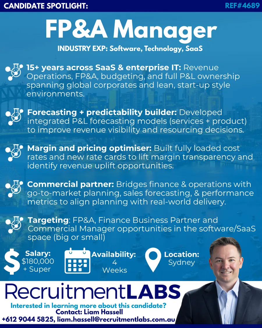 Candidate Spotlight: FP&A Manager (SaaS)