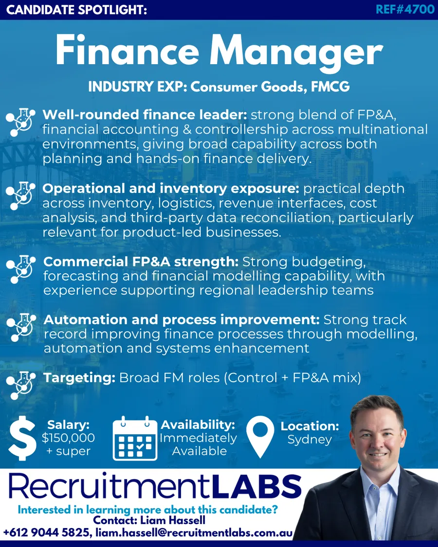 Candidate Spotlight: Finance Manager
