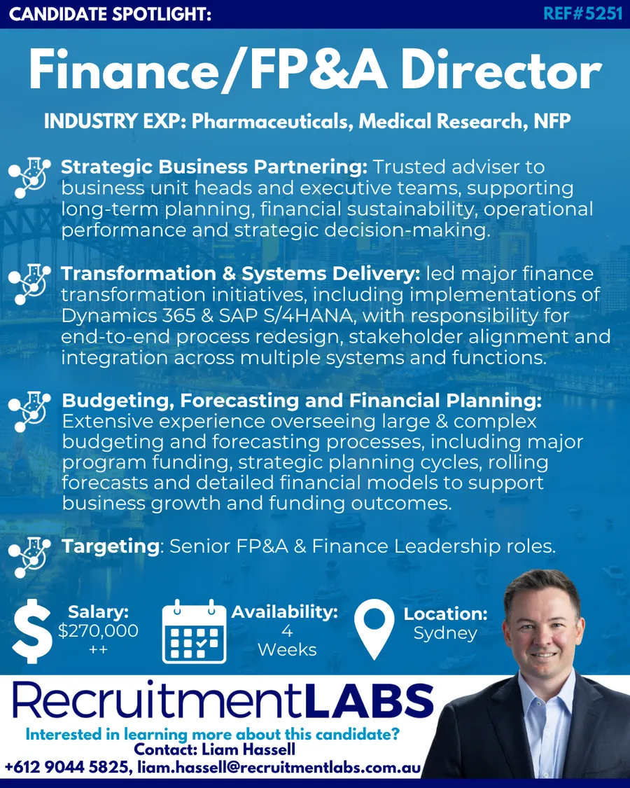Candidate Spotlight: Finance and FPA Director
