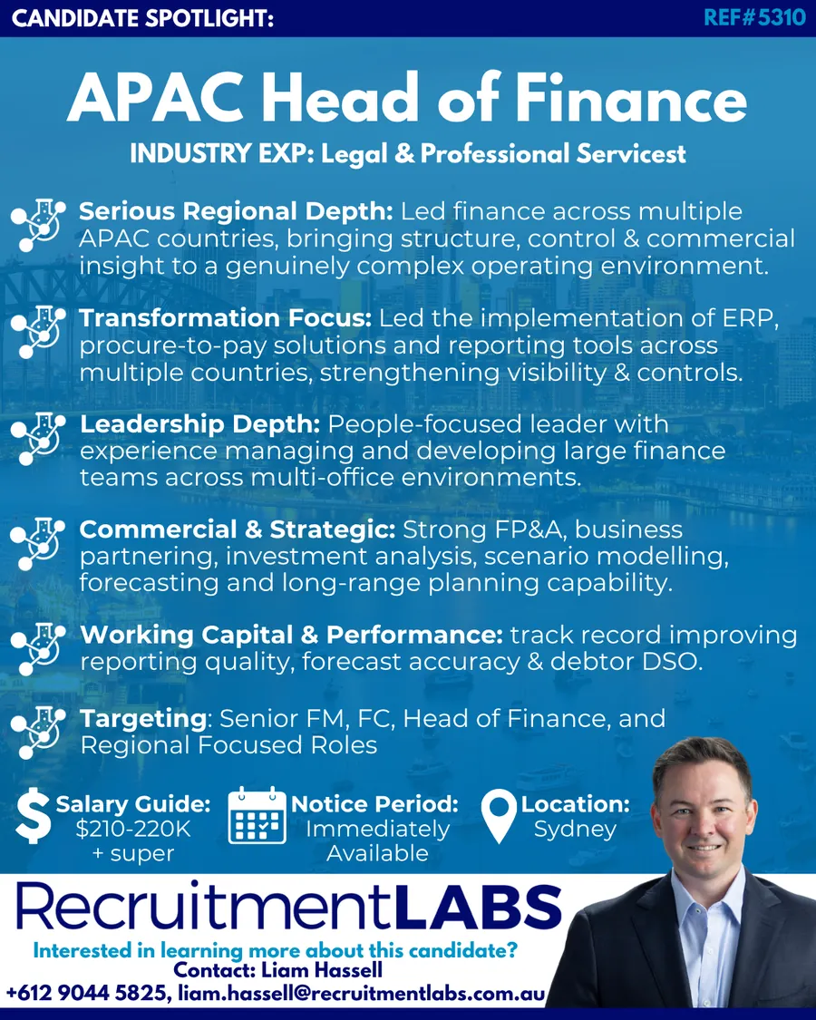 Candidate Spotlight: APAC Head of Finance