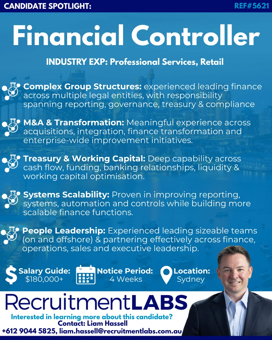 5621 — Financial Controller candidate spotlight — accounting & finance recruitment Sydney